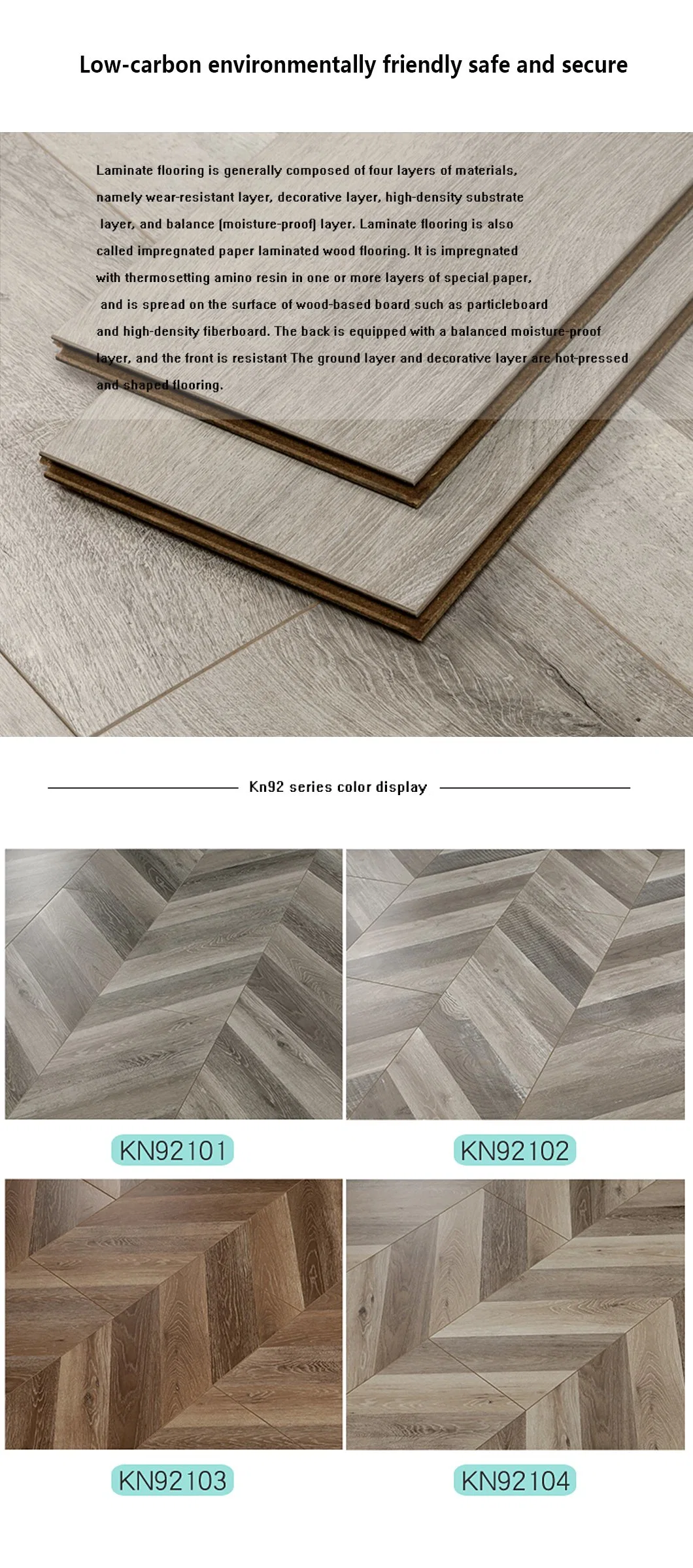 Cost-Effective Home Decoration Waterproof Herringbone Pattern Laminate Wood Flooring