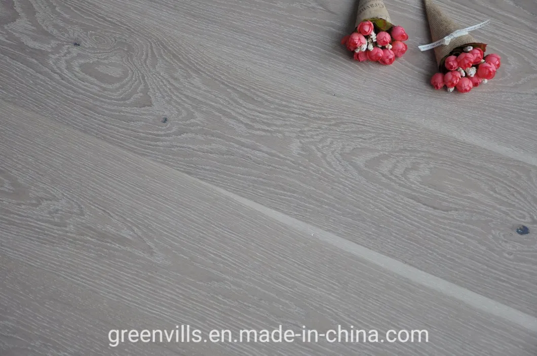 Greenvills Smoked White Limed Brushed Engineered Oak Wood Flooring/Parquet Flooring/Oak Flooring with CE/Carb/FSC