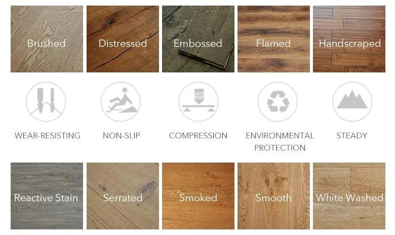 Eco-Friendly Wooden Oak Texture Engineered Indoor Decor Parquet Wood Flooring