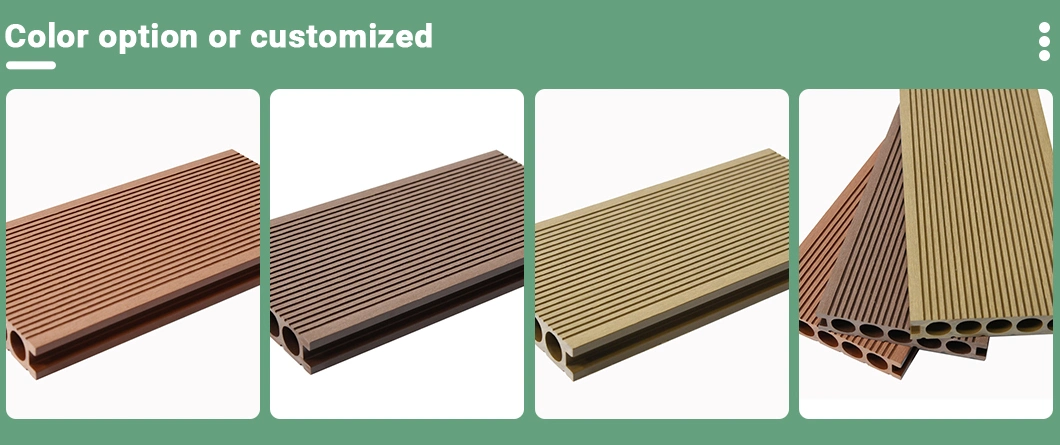 Engineered Artificial Teak Color Custom Hollow 150*30mm WPC Wood Plastic Composite Decking Flooring